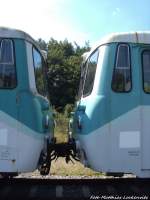 UBB 771 007 und 771 065 beim Hndchenhatlen im Bahnhof Seebad Heringsdorf am 25.7.14