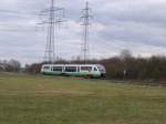 Vogtlandbahn Triebwagen der Baureihe 642 durch Rothenstadt, in der Nhe von  Weiden/Opf.