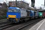 272 201-5 und 273 014-1 fuhren mit einen containerzug durch hh-harburg,12.02.19