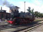 99 2322 der Mecklenburgischen Bderbahn  Molli  im Bahnhof Khlungsborn West am 13.7.14