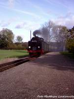 RBB 99 4011 bei der Durchfahrt am Haltepunkt Poseaald am 26.10.12