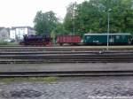 99 4802 ist soeben mit der 251 901 aus Lauterbach Mole wieder in Putbus angekommen am 26.5.13