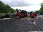 RBB 99 4802 rollt ins BW rein zum Kohle Bunkern & Wasserfassen & Kf 6003 abgestellt am Klein BW Putbus am 26.5.13