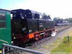 RBB 99 4011 wartet auf die Weiterfahrt nach Lauterbach Mole im Bahnhof Putbus am 29.5.13