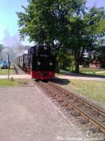 RBB 99 1784 bei der Durchfahrt am Haltepunkt Posewald am 30.5.13