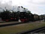 99 4633 und 99 4011 im Bahnhof Putbus am 30.5.15