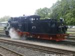 RBB 99 4652 fhrt fr Fhrerstandsmitfahrten im Putbusser Bahnhof hin und her am 31.5.15