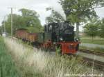 RBB 99 4652 mit dem Fotozug an der Ausweichstelle Posewald am 31.5.15