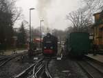 99 4632 der RBB im Bahnhof Ostseebad Ghren am 23.12.18