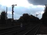 Blick auf die stillgelegten Signale vom Sdbahnhof Neustrelitz am 7.10.13