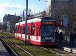 Wagen 640 mit ziel Göttinger Bogen bei der Ausfahrt aus der Haltestelle Hyazinthenstraße am 14.2.14