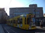 Wagen 612 der HAVAG als Linie 3 mit ziel Sdstadt an der Haltestellte Marktplatz am 8.11.14