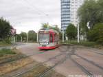 Wagen 611 der HAVAG beim einfahren in die Haltetselle Rennbahnkreuz am 24.6.15