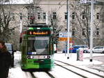 HAVAG Wagen 637 als Linie 5 mit ziel Ammendorf bei der einfahrt in die Haltestelle Am Leipziger Turm am 20.3.18