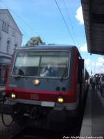 628 692 als RE6 mit ziel Stettin (PL) im Bahnhof Gstrow am 15.7.14