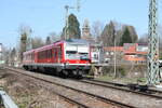 629 002 / 628 902 mit ziel Lindau Insel (ehemals Lindau Hbf) bei der Durchfahrt am Bahnbergang Aeschacher Ufer m 24.3.21