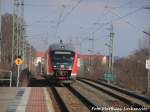 642 144 / 644 bei der Einfahrt in den Bahnhof Delitzsch ob Bf am 12.2.16