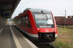 648 121/681 als RE6 mit ziel Berlin-Gesundbrunnen im Bahnhof Wittenberge am 25.7.21