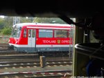 Blick vom führerstandsraum vom SVT 137 234 auf den 772 342 in Falkenberg/Elster am 9.10.16