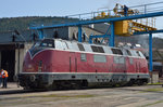 V 200 007 (Hisotrische Eisenabhnfahrzeuge Lübeck) sonnte sich in der Mittagssonne am 02.04.2016 in DLW Meiningen