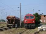 Der (Red)Blue Tiger V330.5,von der HVLE,war zuletzt bei der OHE im Einsatz.Am 27.Juli 2013 stand der Tiger in Bergen/R�gen.