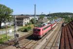 115 205-7 sahn man am 10.07.14 in Bergen auf R�gen mit einem EC.