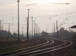 Stimmungsbild vom 03.November 2014 �ber den leer ger�umten Bahnhof in Bergen/R�gen.