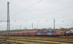 Am 30.01 2016 kamen zwei Loks der BR 421 von SBB Cargo mit einem kurzem G�terzug durch Darmstadt-Kranichstein.
