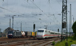 Ungewöhnlich war am 14.05.2016 die Durchfahrt eines ICE 1 durch Darmstadt-Kranichstein.