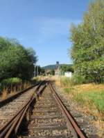 Die Weichenverbindung 1-2 in richting Ausfahrt am 27.Juli.2013 in Friedrichroda