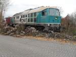 Am 08.11.2012 schiebt, eine Lok der Baureihe 232 des Containerterminals Halle (Saale) ihren G�terzug vom Bahnhof Halle-Trotha aus den Gleisanschluss in den Halleschen Hafen.