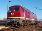 Es fahren,mit Glück,wieder Ludmila`s in Mukran ! Am 26.Februar 2016 stand die 232 293 von der Erfurter Bahnservice am Bahnsteig in Mukran Mitte.