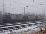 Gleich drei RBH Lady`s: 130, 112 und 140,am 24.Januar 2016, im eisigen Rostocker Seehafen.