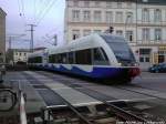 UBB GTW 2/6 aus Barth bei der Einfahrt in den Bahnhof Stralsund Hbf am 12.11.13 
