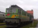 EGP Holzroller abgestellt im Stralsunder Stadthafen (Bei der Greide AG) am 24.4.14