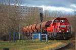 261 011 mit der Kohle�bergabe am 10.01.14 in Weimar