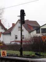 Das Signal B im Bahnhof Weiterstadt am 14.Dez.2013