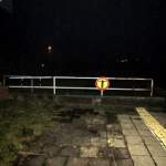 Das Ende des Bahnsteigs 1 im Bahnhof Weiterstadt am 1.Jan.2014