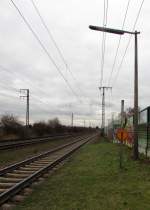 Ende des Bahnsteigs in Weiterstadt am 01.M�rz.2014.