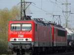 143 ??? und 155 ??? der Mitteldeutschen Eisenbahn Gesellschaft bei der Durchfahrt in Weiterstadt am 30.M�rz.2014 