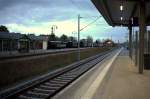 der neue S-Bahnsteig in Radebeul Ost mit Blick auf die Gleisanlagen der L��nitzgrundbahn.