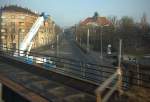Vorbereitung der Demontage der Brücke über die Großenhainer Str.