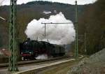 01 118 der Historischen Eisenbahn Frankfurt am 22.03.2015 vor Eppstein mit dem Westerwald Express.