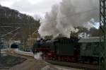 01 118 der Historischen Eisenbahn Frankfurt am 22.03.2015 vor Eppstein mit dem Westerwald Express.