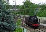 38 2267(Eisenbahnmuseum Bochum) des Eisenbahnmuseum Bochum Dahlhausen fuhr am 23.Mai.2014 von Bochum nach Heilbronn.Dort wird sie am Wochenende als Gastlok unter Dampf stehen.Hier stand sie 40 Min im