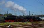 50 3552 beim Rangieren mit dem Neuank�mmling 38 1772 in Hanau beim Lokschuppen-Fest am 14.06.2015