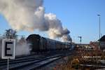 Im Rahmen einer Sonderfahrt zum Erfurter Weihnachtsmarkt legte die staßfurter 44 1486-8 am 03.12.2016 einen Zwischenstopp im Bahnhof Klostermansfeld ein um Fahrgäste aufzunehmen.