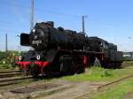 50 3552-2 stand am 04.Mai.2014 hinter 01 150 auf dem Wasserkrangleis.