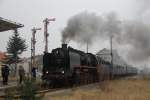 50 3501 nach dem Umspannen in Wernshausen beim Vorziehen zum Bahnsteig.