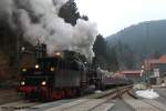 50 3501 bei der Ausfahrt aus Oberhof.